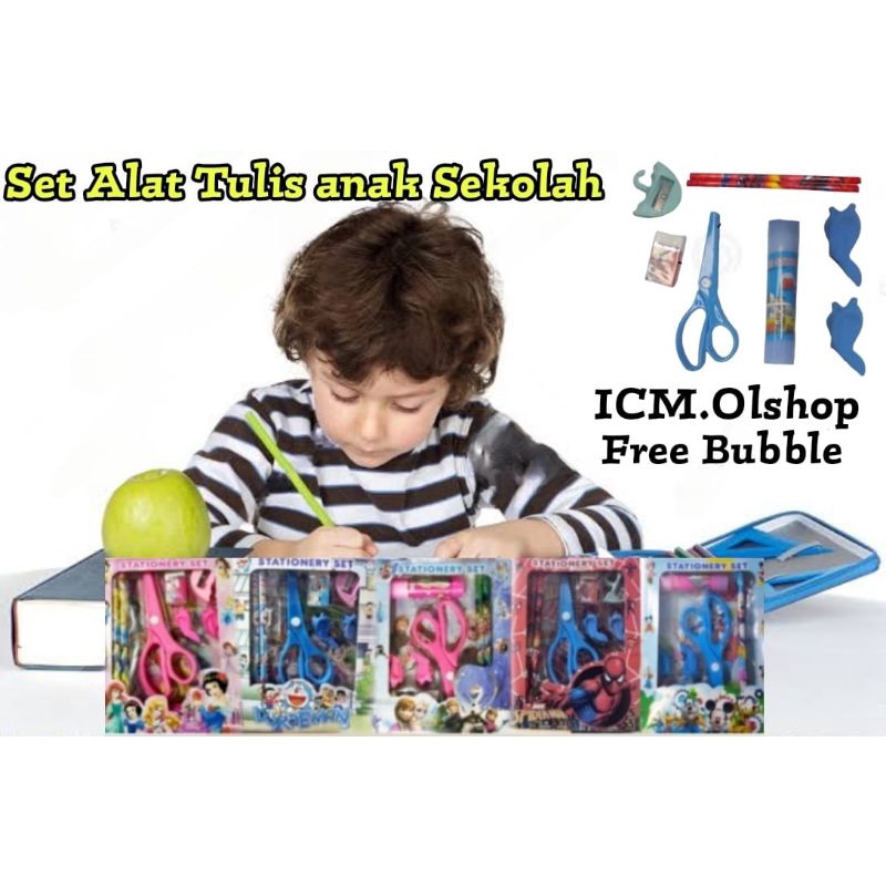 Set Alat Tulis 9 in 1/Set Stationary Alat Tulis Anak⭐ ICM ⭐