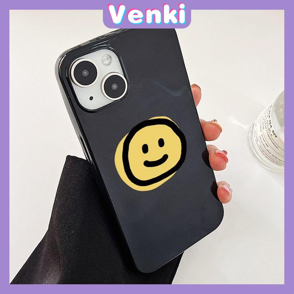 Case iPhone 14 Pro Max Soft TPU Candy Case Smiley Glossy Black Case Camera Protection Shockproof For iPhone 13 12 11 Plus Pro Max 7 Plus X XR