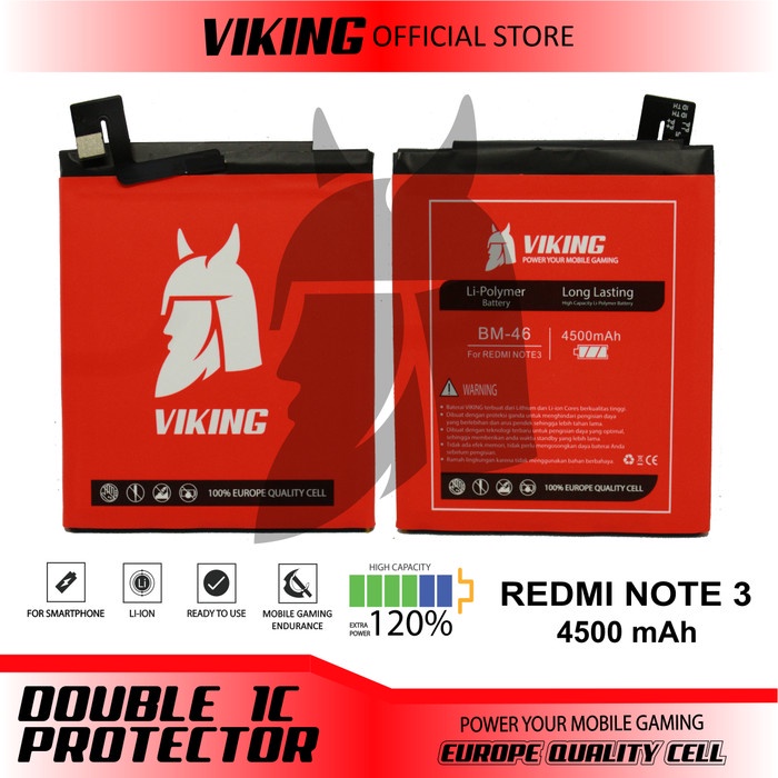 BATERAI VIKING XIAOMI REDMI NOTE 3 - NOTE 3 PRO BM46 DOUBLE POWER