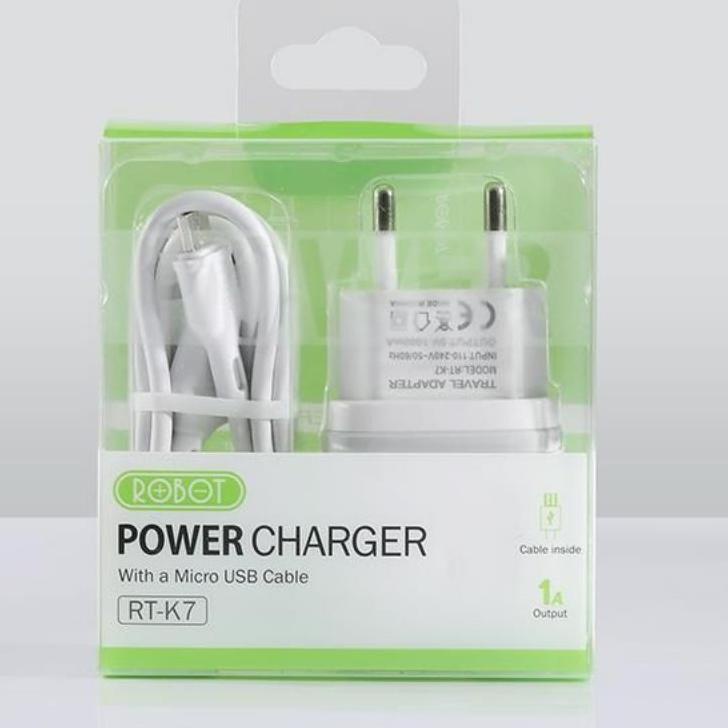 Murah Terkeren TRAVEL CHARGER ROBOT RT-K7 USB MICRO CHARGER CASAN ROBOT RT-K7