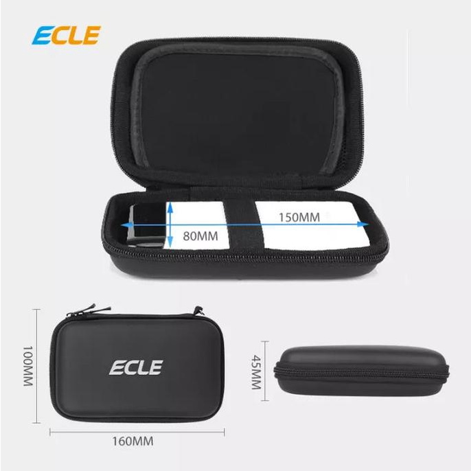 Pouch ECLE travel kit organizer cable charger Medium bag kantong cable