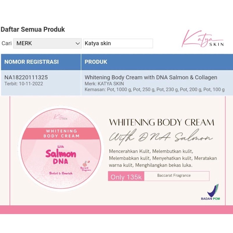 Whitening Body Cream with DNA SALMON