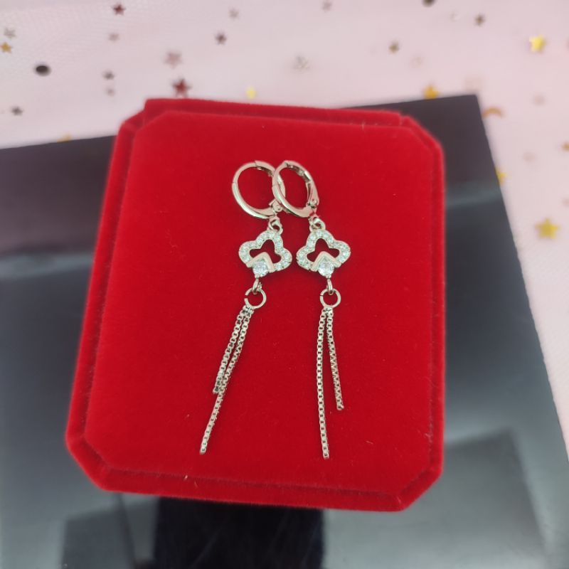 Anting mata 1 silver yaxiya panjang anti karat