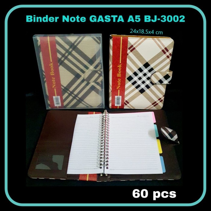 

BINDER NOTE A5 KULIT 20 RING 20 LUBANG BUKU PLANNER ORGANIZER KULIT A5