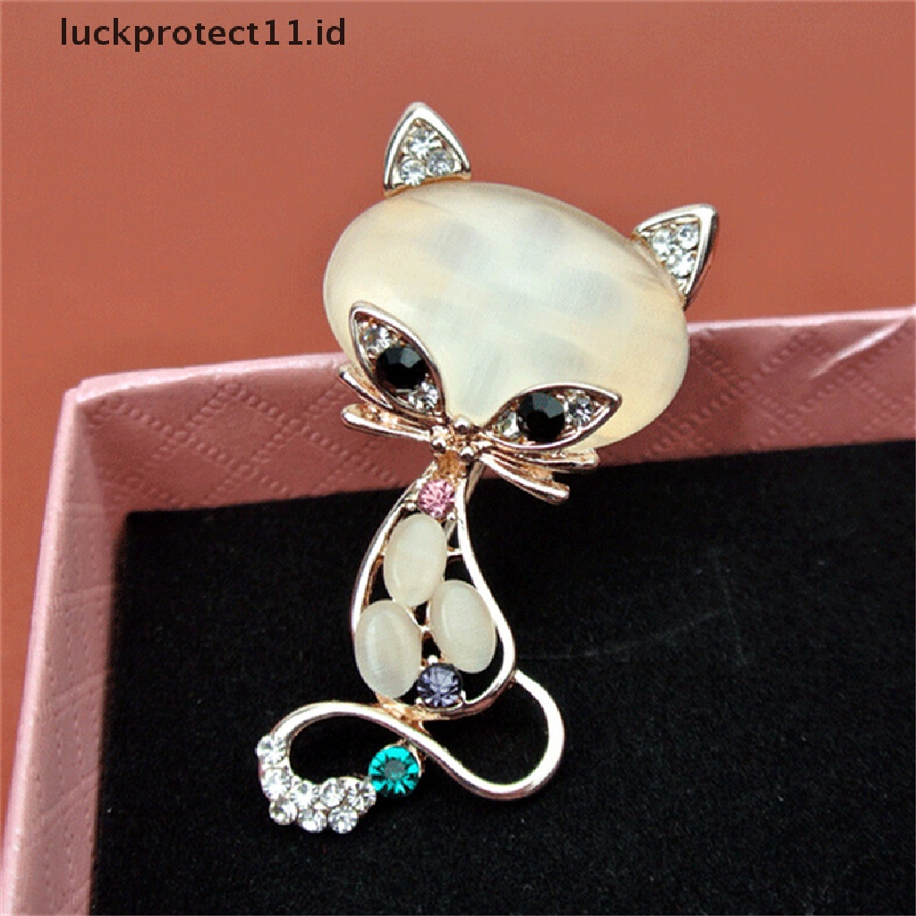 /Fashion Hot// Fashion// Hot Opal Batu Fox Bros Wanita Fashion Hewan Lucu Pin Bros Perhiasan.