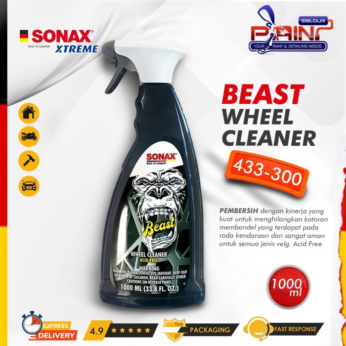 SONAX BEAST WHEEL CLEANER Acid Free 1 Liter 433-300 Pembersih Velg Ban