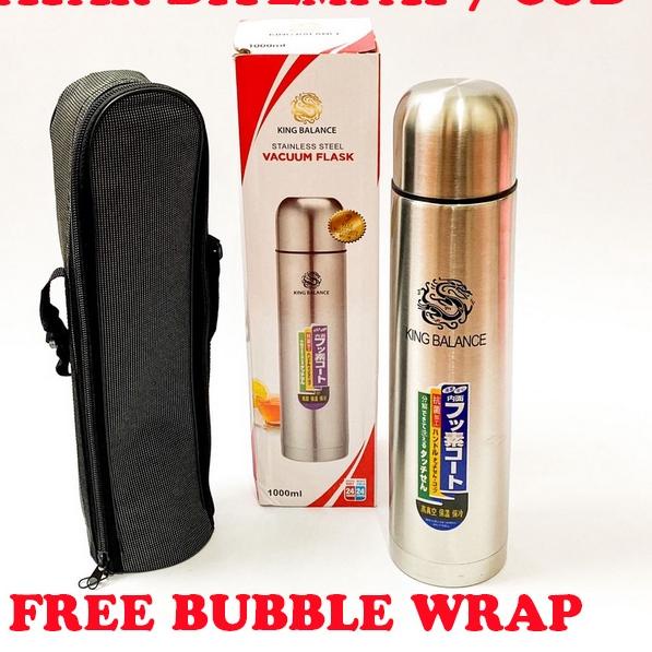 Paling Laris Termos Air Panas 1 Liter 750ml 500ml Stainless Mini Dingin Pencet Free Tas
