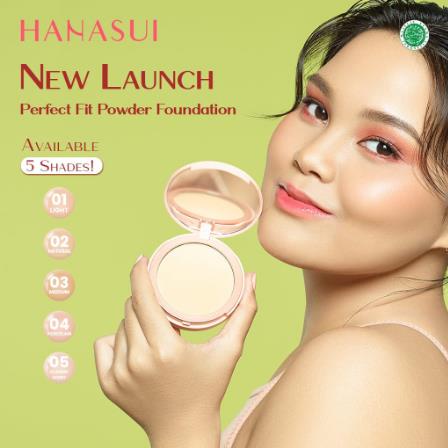 ^ KYRA ^ Hanasui Perfect Fit Powder Foundation Two Way Cake TWC