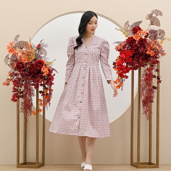 Dress Batik 258 WIB/ Batik Wanita Modern/ Dress Batik Panjang