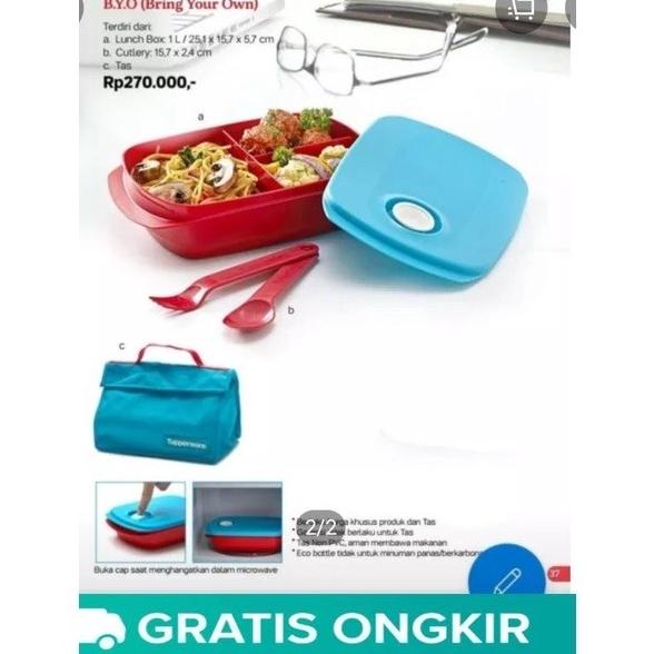 Kotak bekal makan Tupperware byo lunch box set