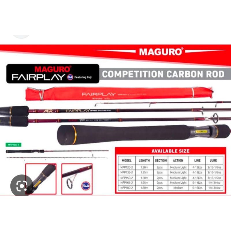 joran maguro fairplay 165 180 cm fair play joran carbon ikan mas