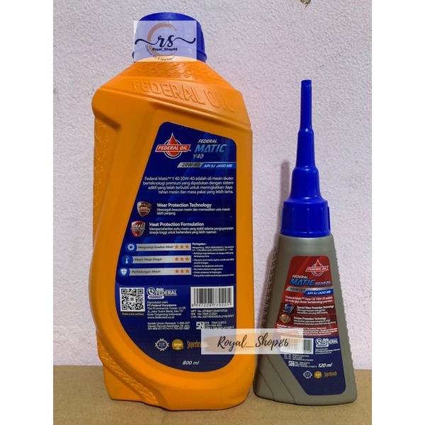 OLI FEDERAL Y MATIC 20W-40 0,8Liter + OLI GARDAN FEDERAL 120ML Original