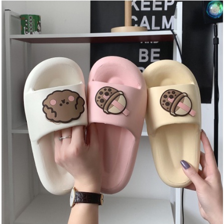 S1053 Sandal Model Doggy / Sandal Imut Motif Boba / Sandal Lucu Wanita / Sandal Rumah Empuk / Sandal Fashion