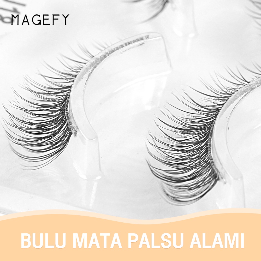 MAANGE 3 Pasang/Set Lengka Bulu Mata Palsu False EyeLashes Extension 3D Natural Paket Super Lembut Premium Lentik Grosir