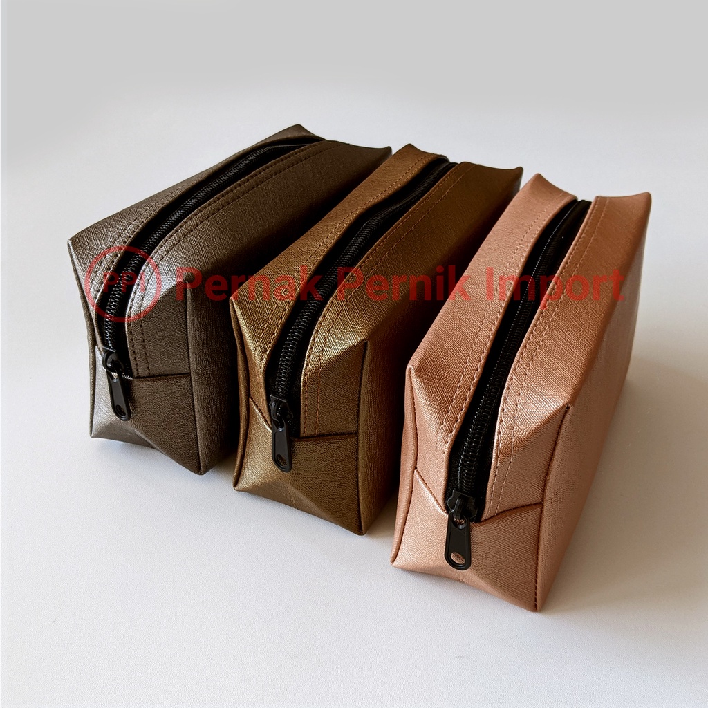 Pouch Kulit kosmetik / Makeup Kulit Glitter / Pouch serbaguna / souvenir tas kulit