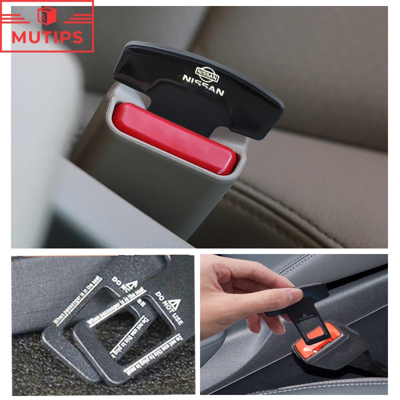 Nissan 1/2Pcs Klip Gesper Sabuk Pengaman Pengaman Mobil Metal Hard Plug Alarm Stopper Menghilangkan Suara Untuk Gtr Livina Serena Xtrail t31 Maret Juke Skyline Terrano t30