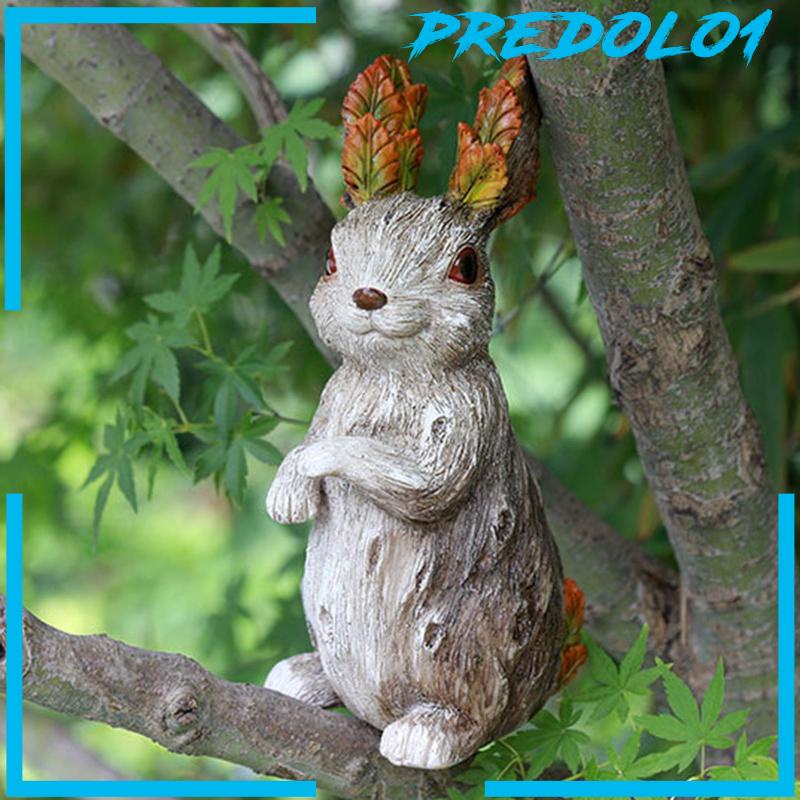 [Predolo1] Patung Hewan Patung Kelinci Lucu Bahan Resin Artwork Untuk Dekorasi Rumah Outdoor