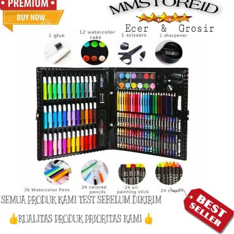 

X(2I✉) MM - crayon art set 150 PCS in 1 Art Set Pensil Warna Crayon Full Set Alat Lukis Gulali Books Pencil Menggambar Warna Warni siap dikirim