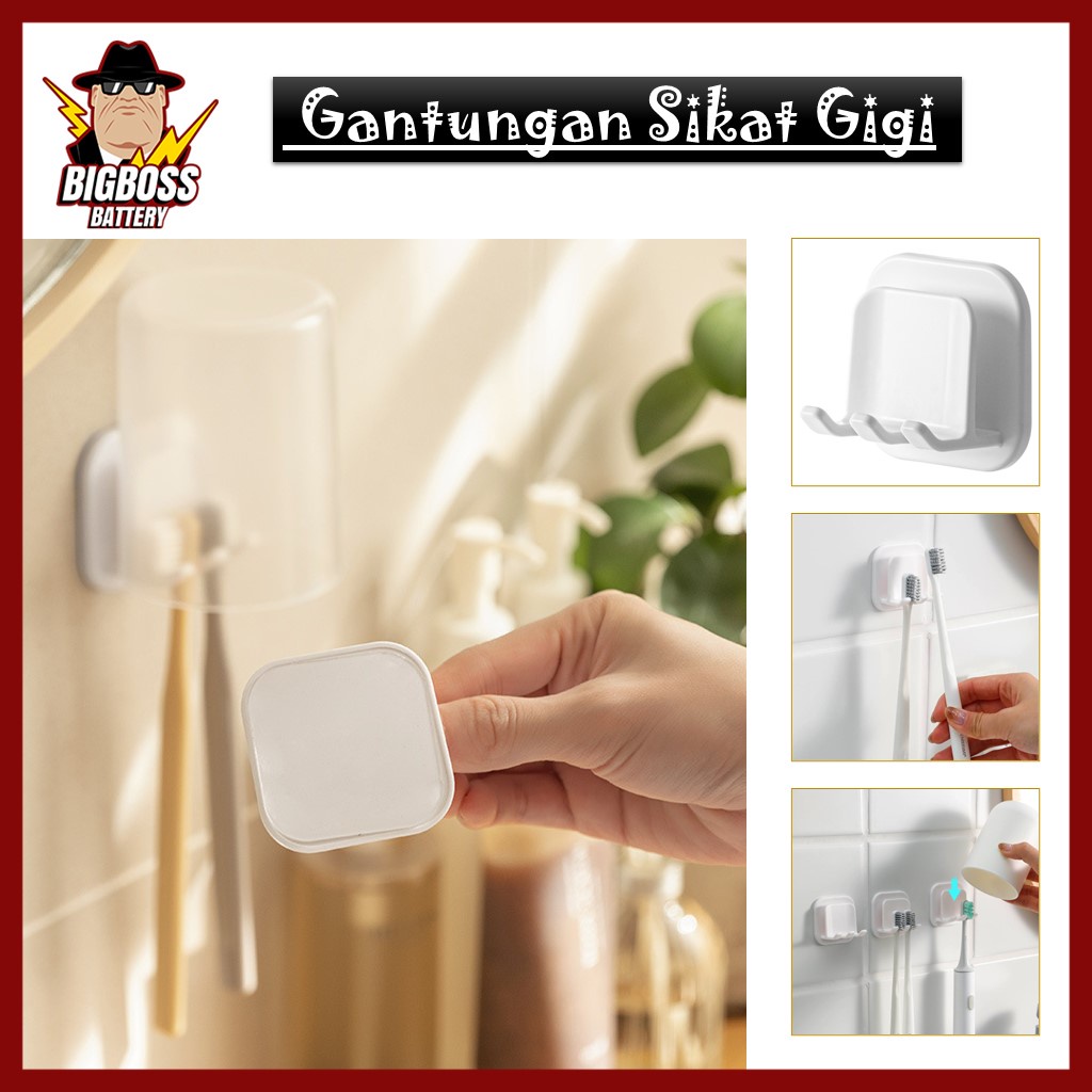 Gantungan Tempel Sikat Gigi Minimalis Tempel Dinding Rak Holder Sikat Gigi Gantung