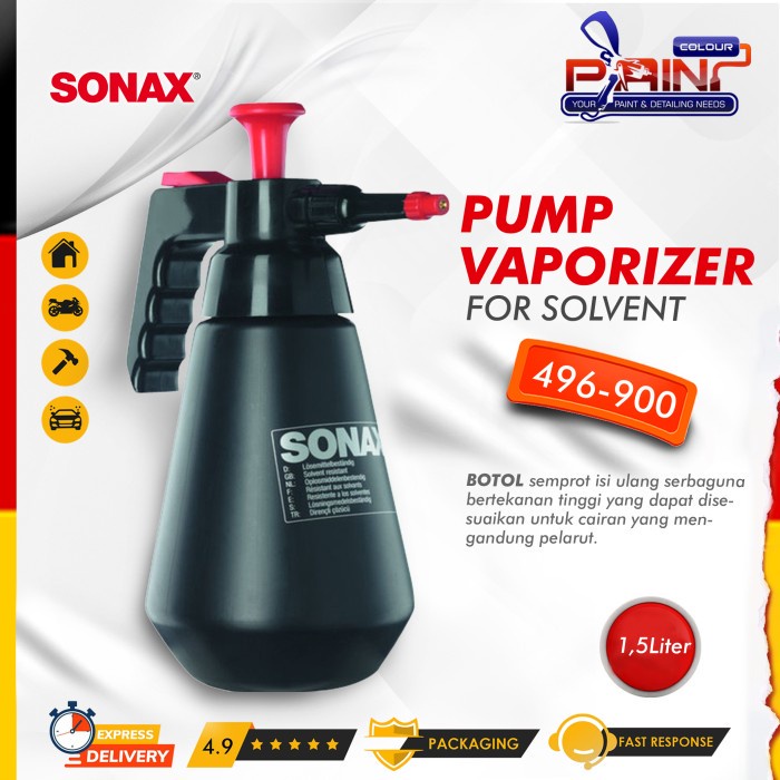 SONAX Pump Vaporizer for Solvent 496-900 1.5L Botol Spray Tahan Kimia