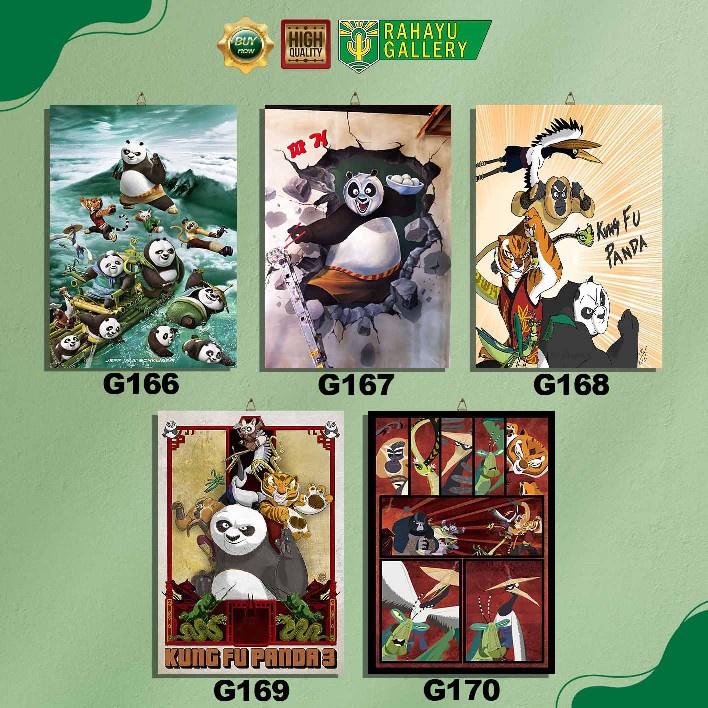 HIASAN KAMAR WALL DECOR POSTER KAYU KUNGFU PANDA GG166