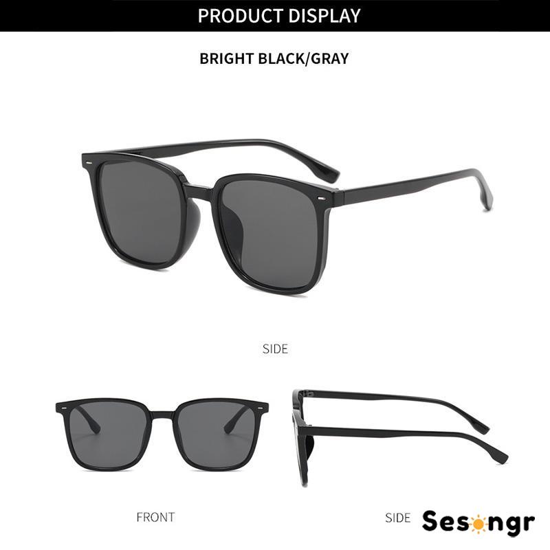 Kacamata Hitam Anti Radiasi Kacamata Korea Fashion Retro Bingkai Hitam Sunglasses Untuk Wanita/Pria - SG