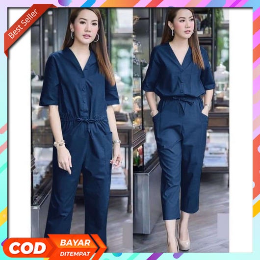 Jumpsuit Wanita Korean Style Pendek Jeans Terbaru 2022 Overal Perempuan  Korea Baju Kodok Jumbo Panj