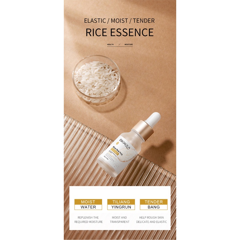 [ 100%  ORIGINAL &amp; READY ] BIOAQUA RICE RAW PULP ESSENCE LONG LASTING MOISTIRIZING - MELEMBABKAN &amp; MENUTRISI KULIT