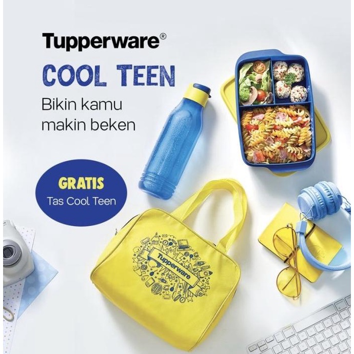 Tempat makan sekat Tupperware coolteen bonus Tas