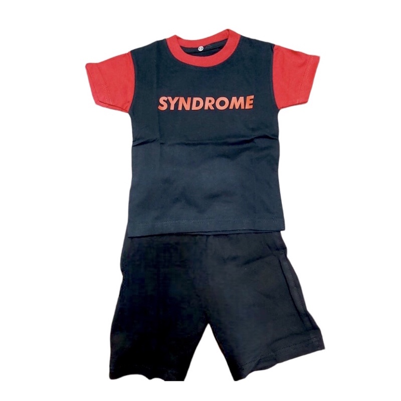 Kaos Distro Anak Laki Laki Perempuan Stelan SYNDROME Premium 1 - 1½ Tahun