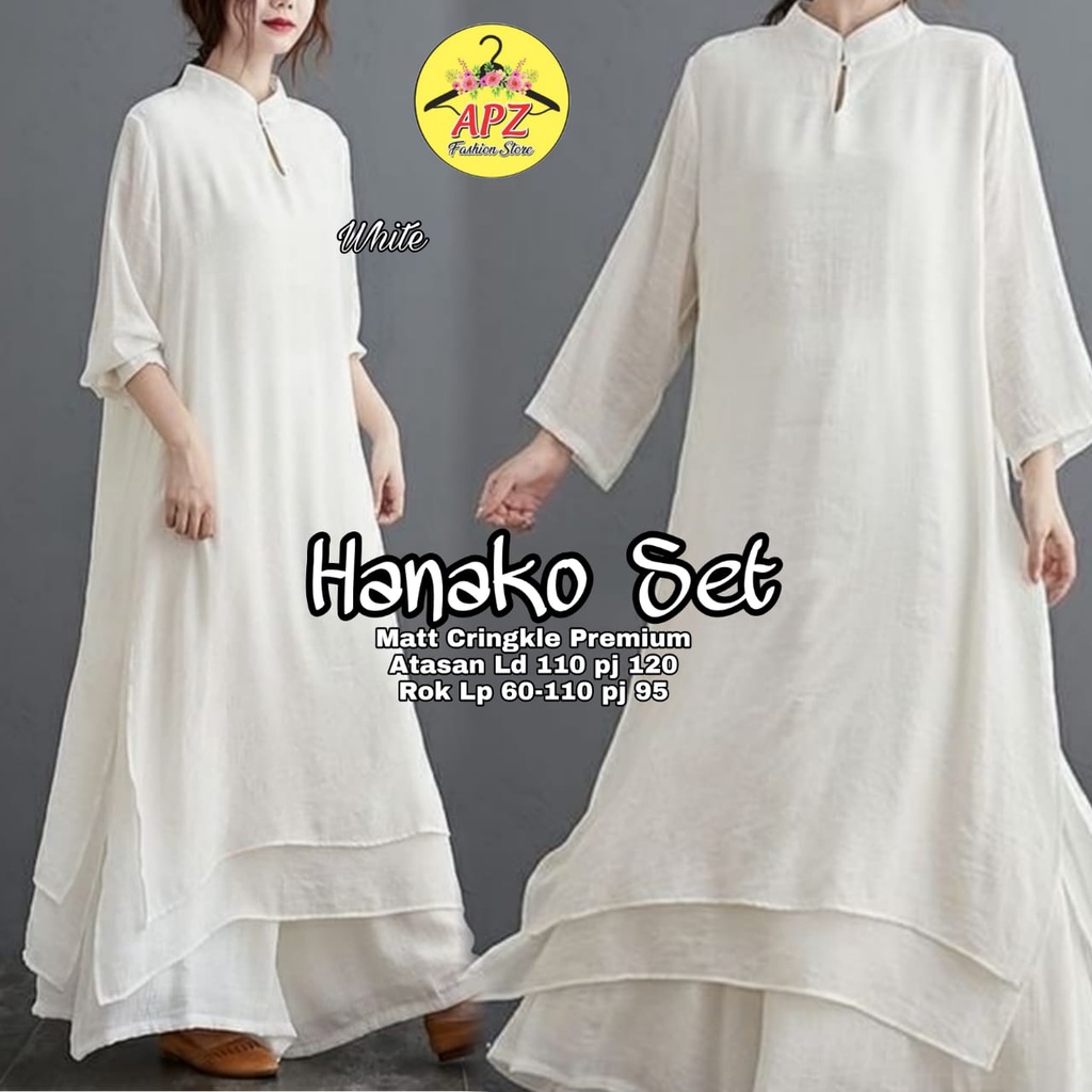 SETELAN TUNIK CELANA HITS CRINKLE HANAKO SET BY APZ