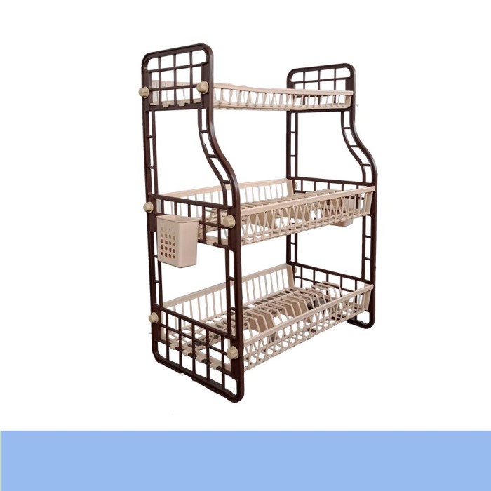 Rak Rak Piring Plastik 3 Susun Lucky Star/Rak Piring Murah Bahan Tebal