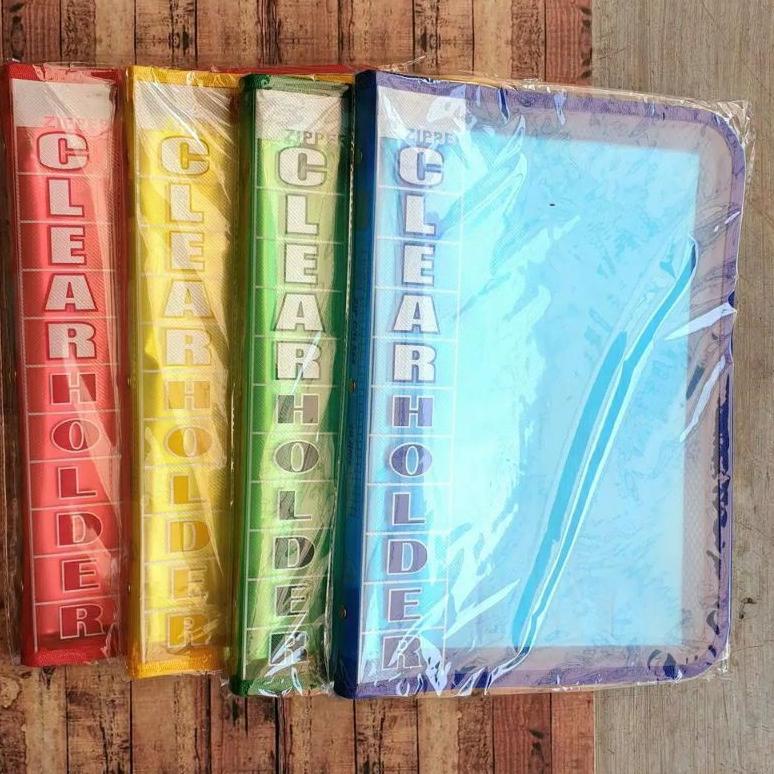

(P-W6W❤) Clear Holder Zipper Isi 20 - 40 - 60 Lembar Plastik TOPLA / Map Plastik Resleting Folio banyak diminati