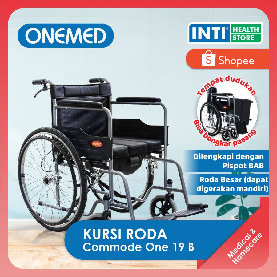 Onemed | Kursi Roda 2 in 1 + Tempat BAB Commode One 19B | Wheelchair