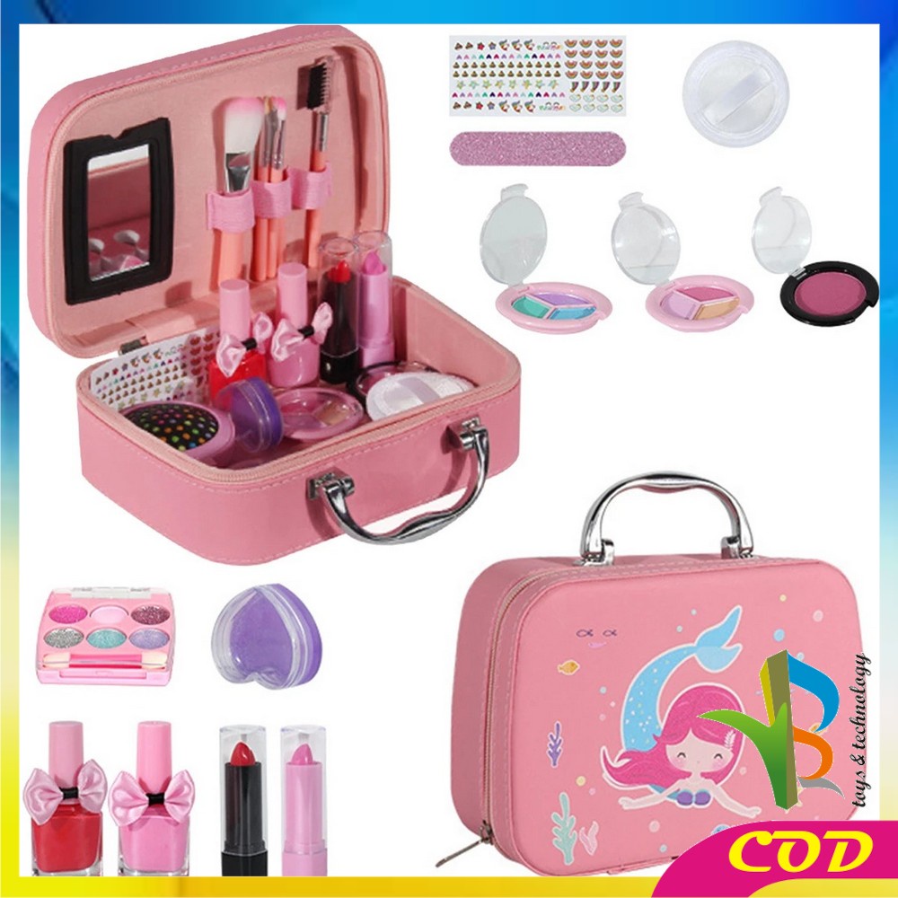 RB-M282 Mainan Make Up Anak Perempuan Alat Dandan Pretend Play Makeup Set Kosmetik Anak / Mainan Make Up Koper Tas Mermaid Alat Rias Anak