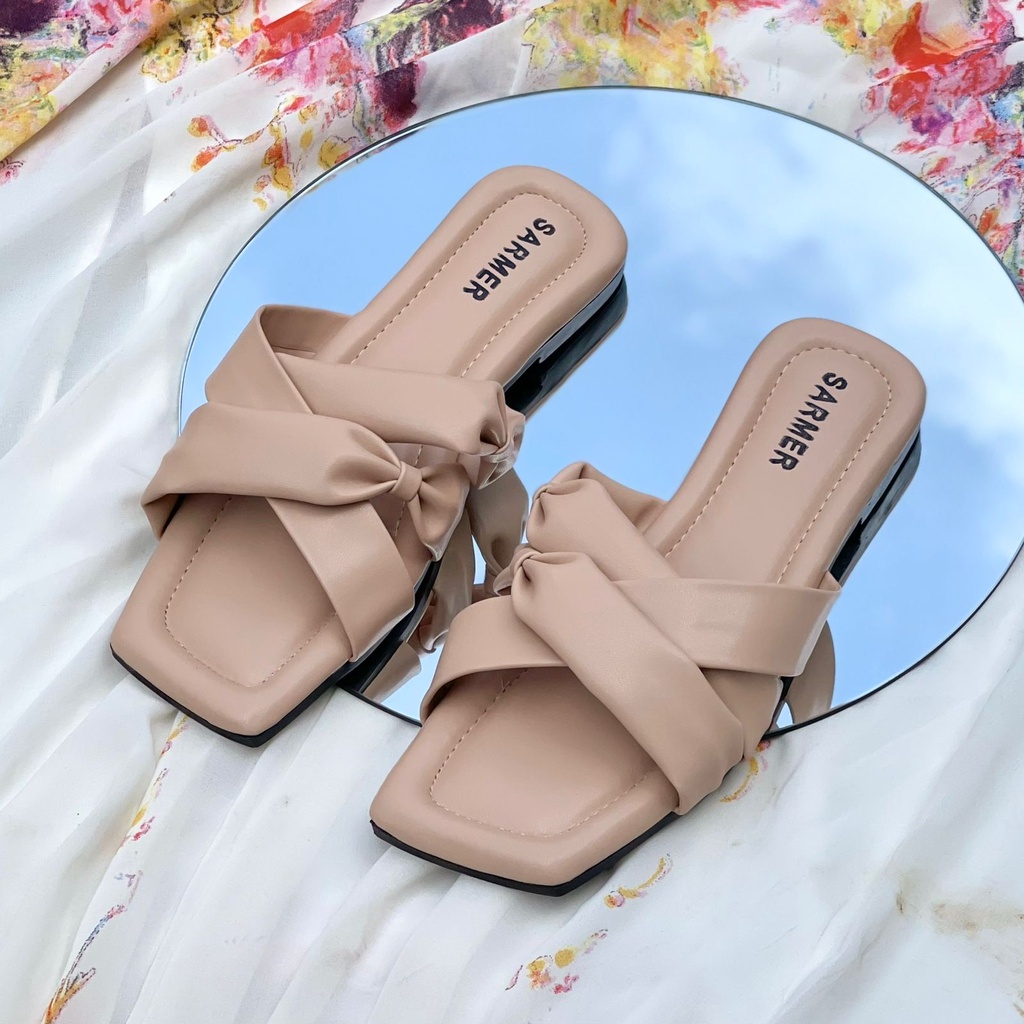 SARMER CANDY FLAT IVORY - Sandal Wanita