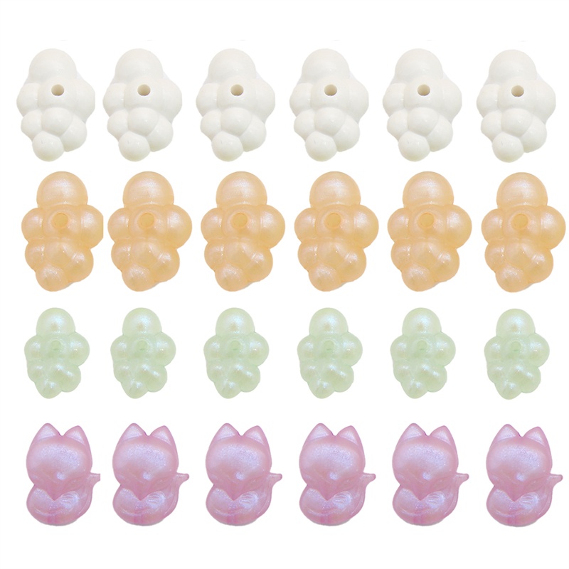 5/10pcs Plastik Akrilik Macarons Warna Awan Rubah Pesona Manik-Manik Untuk DIY Gantungan Kunci Anting Kalung Perhiasan Membuat Aksesoris