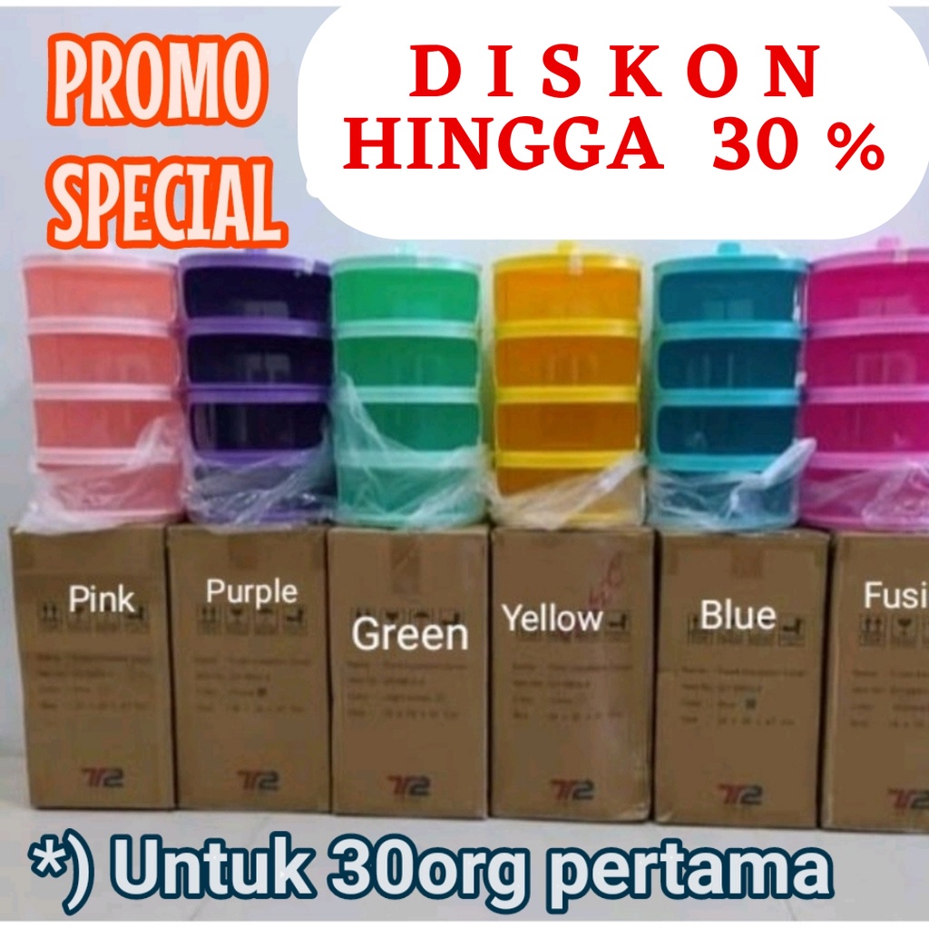 TUDUNG SAJI WARNA SUSUN 4 TINGKAT BRAND TRITU TAHAN PANAS