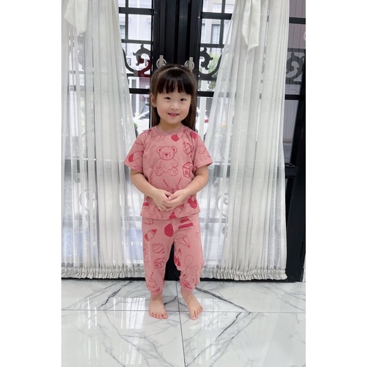 One Set Anak | Baju Anak Setelan | Setelan Anak | Short Pajamas for Kids | Piyama Anak Full Print