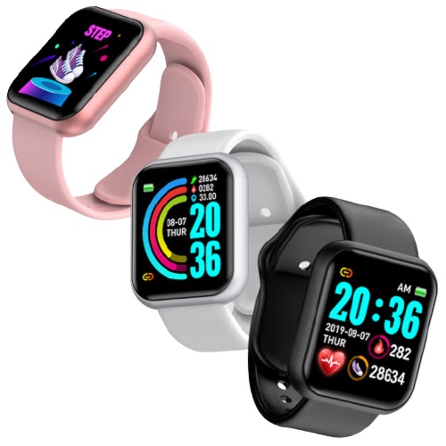 SmartWatch Y68 Sport Jam tangan Tahan Air Smart Bluetooth Watch Heart Rate Gelang Pedometer Pelacak Kebugaran LS