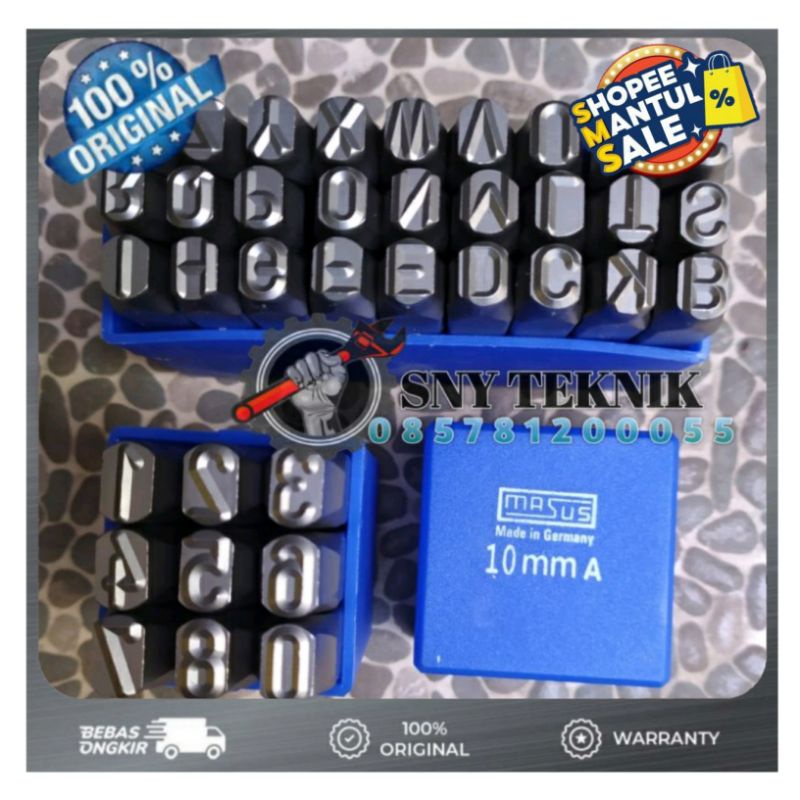 Huruf Ketok dan Angka Set 10 mm MASUS GERMANY