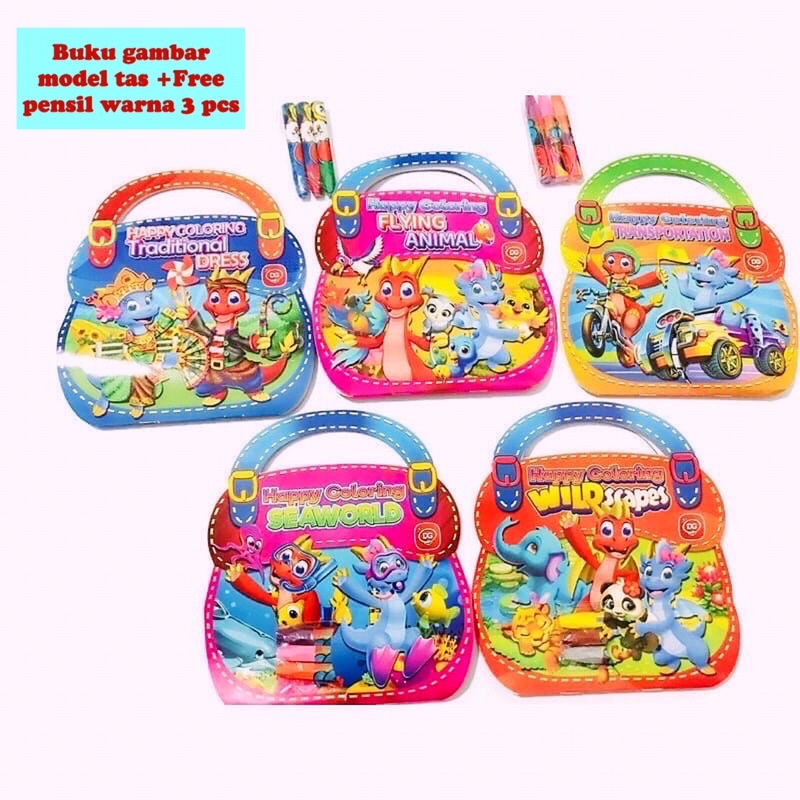 

Mewarnai Free 3 Crayon Model Tas/ tas kertas merwanai buku merwanai model tas
