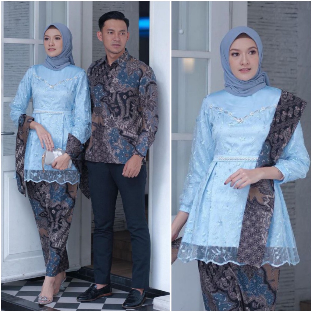 Kebaya Couple Modern Kebaya Wisuda Set Tunik Lamaran Tunangan Baju Batik Kondangan Terbaru