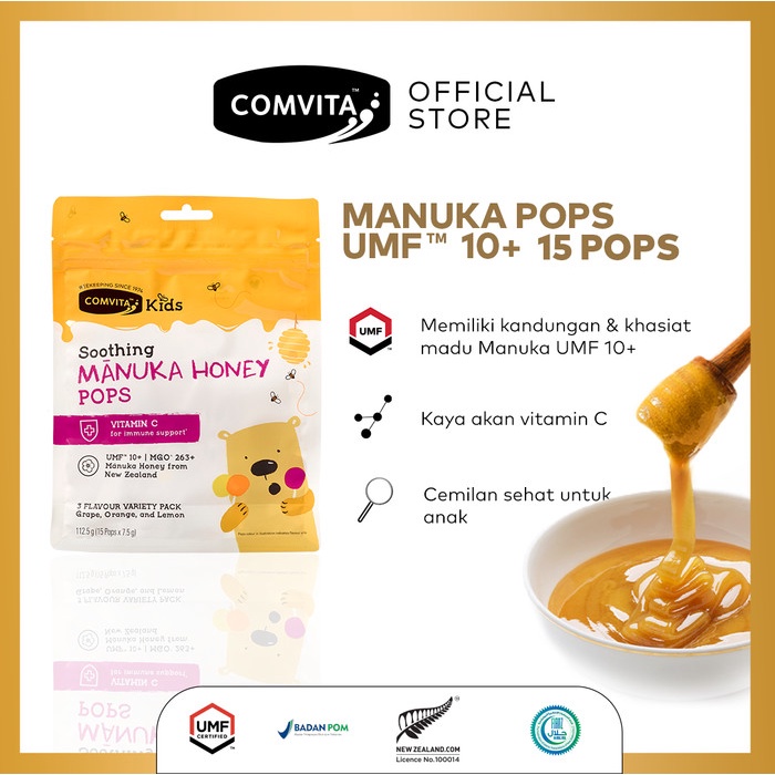 

Comvita Kids Soothing Pops with UMF 10+ Manuka Honey Permen Madu Anak