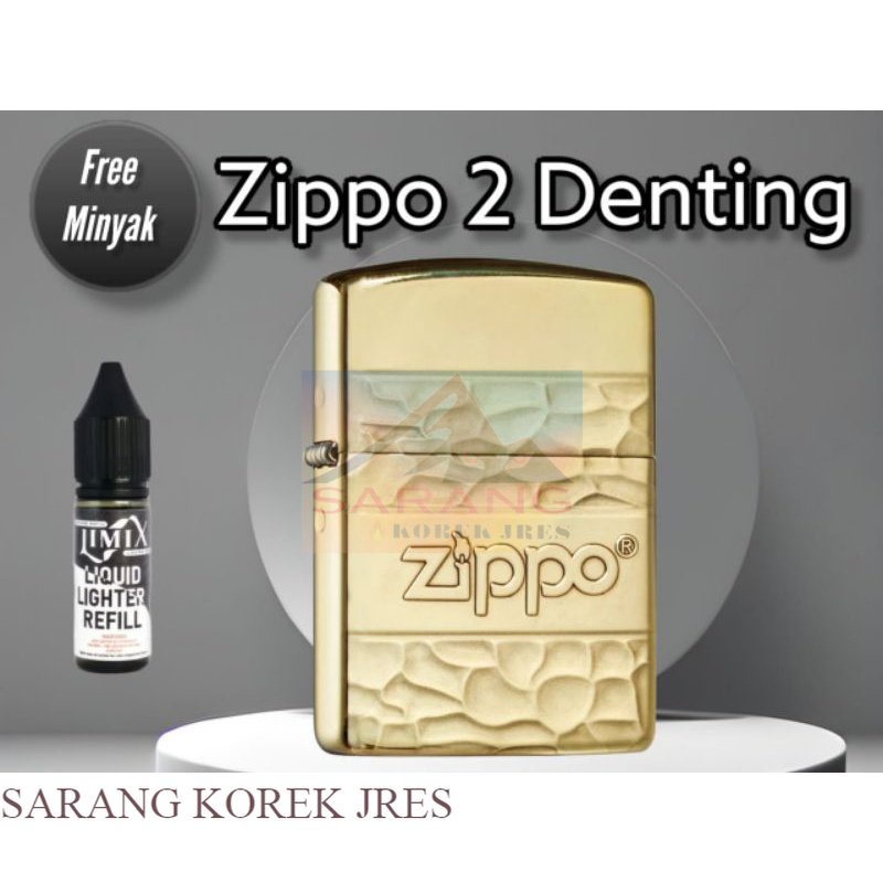 SARANG JRESS- KOREK API MINYAK ZIPPO PREMIUM TULISAN ZIPPO 2 DENTING