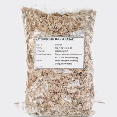

(H-D1D)(✓) Katsuobushi Bubuk kasar 200gram Grade D ikan cakalang bonito dasi taburan takoyaki halal kaldu ikan berkualitas