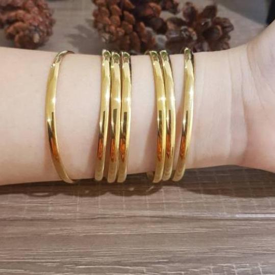 NEW  8.8 Gelang Keroncong Titanium Besar Polos isi 7 pcs KECIL - JUMBO [KODE 01]