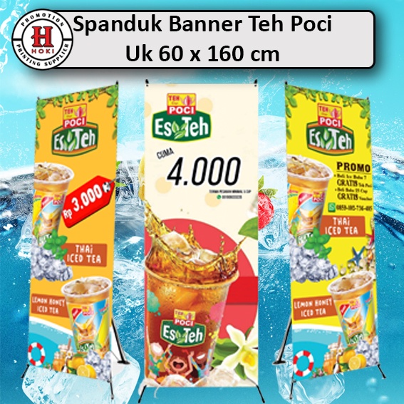 Spanduk Banner Minuman  Standing Baner Cetak Spanduk Jualan Es Teh Dekorasi Toko