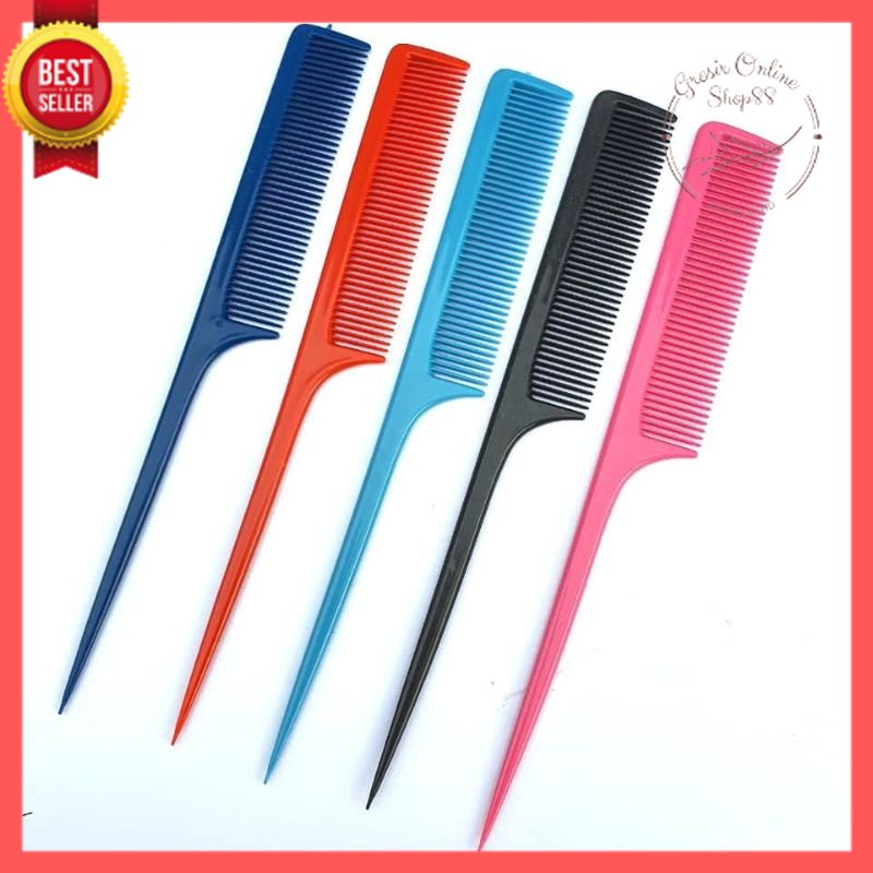 GOS -I115- Sisir Sasak Warna - Sisir Sasak Plastik Polos Warna Warni - Sisir Rambut 21cm