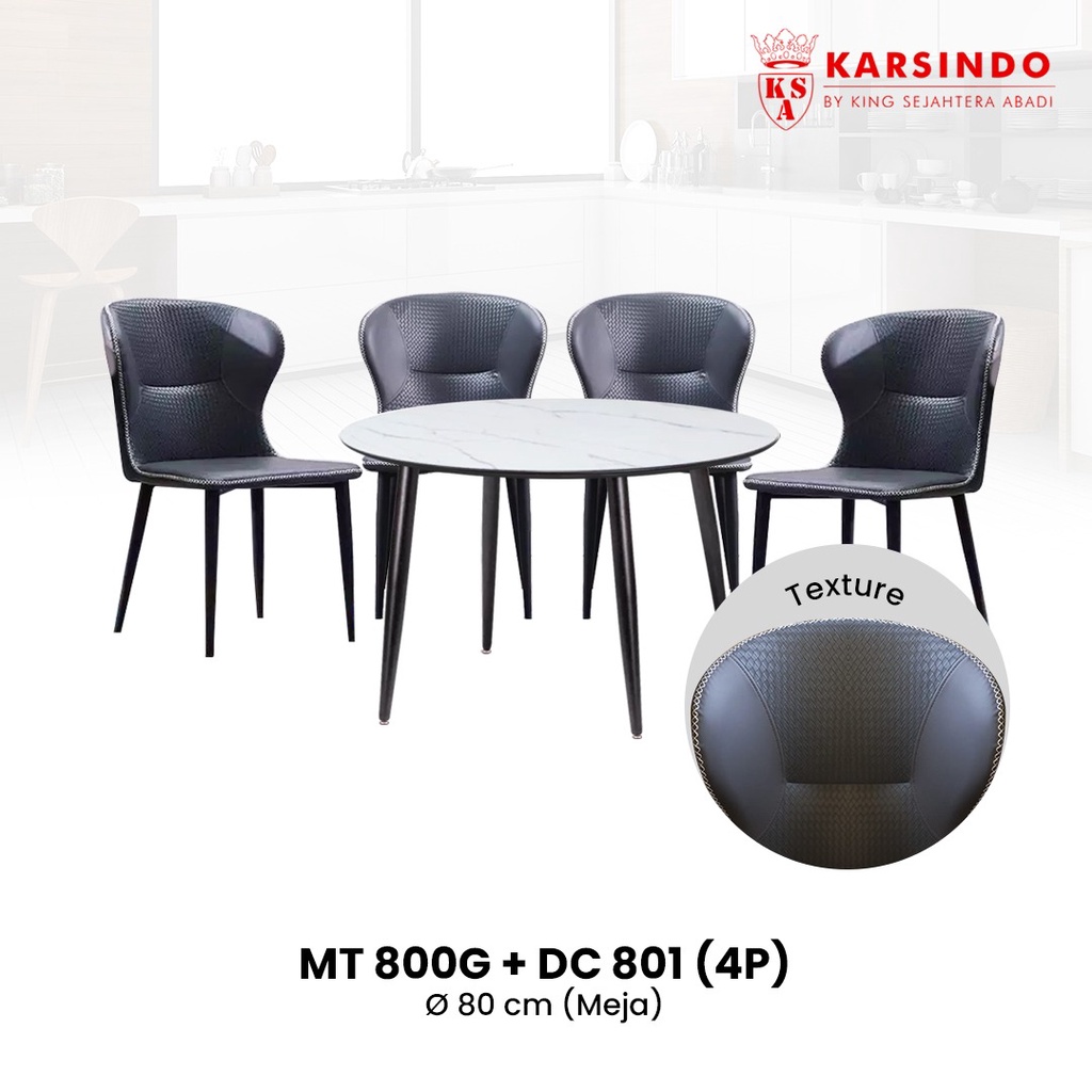Meja Makan Minimalis / Meja Makan Marmer G800+DC 801